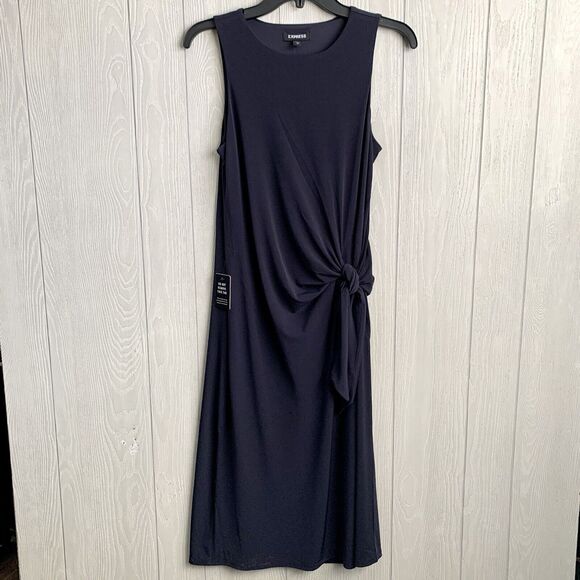 Express Blue Sleeveless Midi Dress Size Medium NWT - Picture 1 of 5